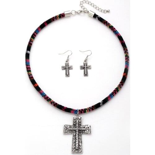 Fashion Classic Bohemia Cross Style Necklace set jewelry Necklace Vintage western accessory for woman and girls gift