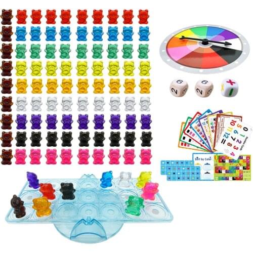 ABS Educational Toys Counting Bear Toys Math Learning Numbers & Color Game Toys for Kids Toddler 3-6 Years Old