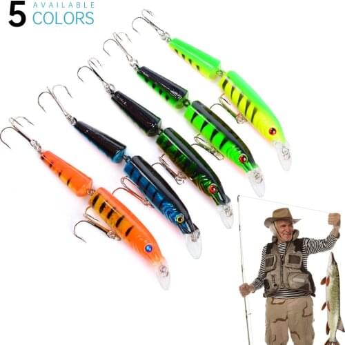 1Pcs Lifelike Artificial Crankbait Multi Jointed Fishing Lure 10.5cm/9.6g 2-segment Hard Bait 6# Hook Wobblers Sea Fishing Bait