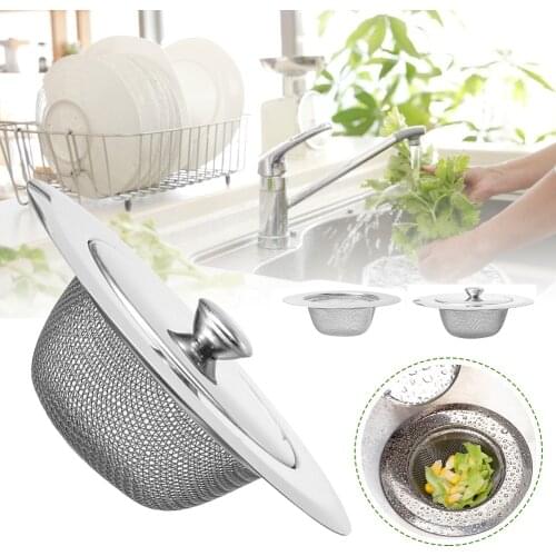 Sink Strainer Stainless Steel 11.3*7.3*4cmAnti-Clogging Kitchen Stopper Sink Filter Kitchen Tool With Cover Kitchen Accessories
