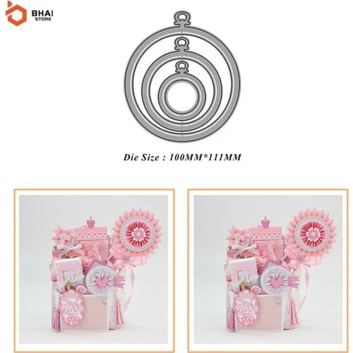 Carbon Steel Metal Cutting Die DIY 3Pcs Round Label Suitable for decorative Scrapbook Album Festival Card Making 2021