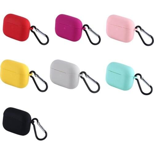 Wireless Bluetooth-compatible Earphone Case Candy Color For AirPods Pro Air Pods 3 Silicone Cute Cover With Anti Loss Hook