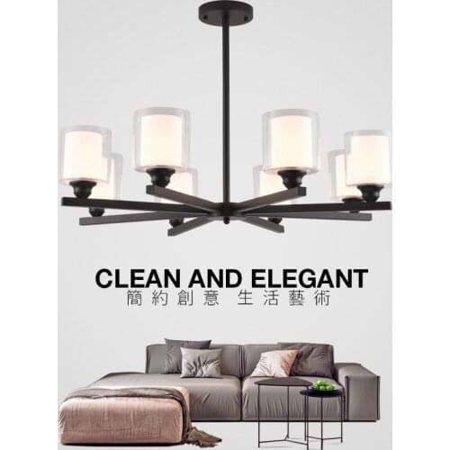 Nordic minimalist living room led chandelier lighting modern rural interior lighting wrought iron bedroom dining room chandelier