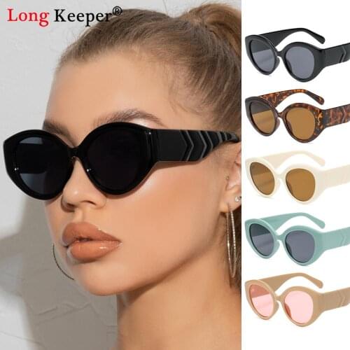Retro Designer Sunglasses For Women Round Cat Eye Glasses Men Vintage Oval Black Leopard Shades UV400 oculos de sol masculino