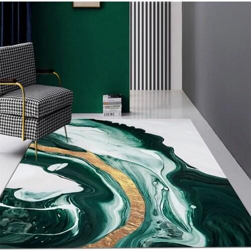 Modern Abstract Painting White Green Living Room Rug Decoration Nordic Style Marble Pattern Table Mat Chair Carpet Bathroom Mat