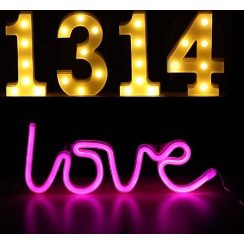 12V DIY led neon light arabic number styling dedicated led sign teen girl room layout star digital lamp decorative lighting