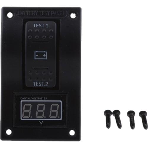 Voltmeter LED Dual Battery Test Panel Rocker Switch for 12V/24V Car/Truck /Marine/ Boat/ RV