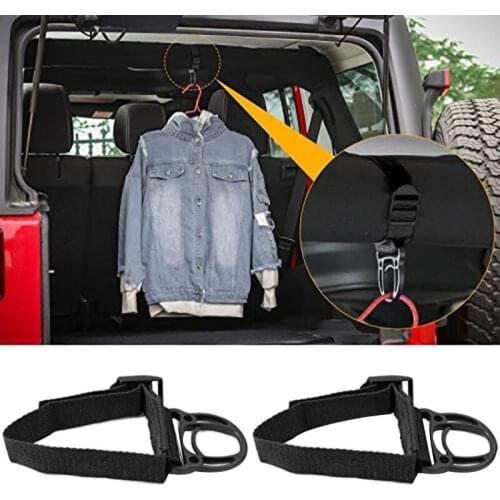 2Pcs Roll Bar Coat Hanger Clothes Hook for Jeep Wrangler CJ YJ TJ LJ JK JKU JL JLU JT Sports Sahara Freedom Rubicon and Unlimite