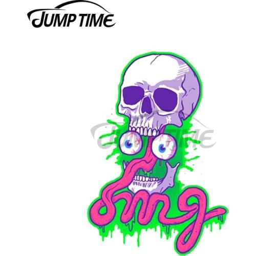 Jump Time 13 x 7.8cm For Awkward Skull Funny Decal Car Stickers for Window Bumper Motorcycle Decoration