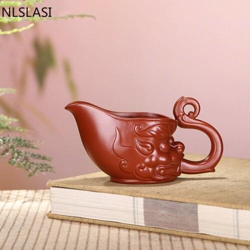Yixing Purple Clay fair Cup Tea Set Accessories Afternoon Tea Drinkware Teaware Coffee Milk Handle Mugs 190ml