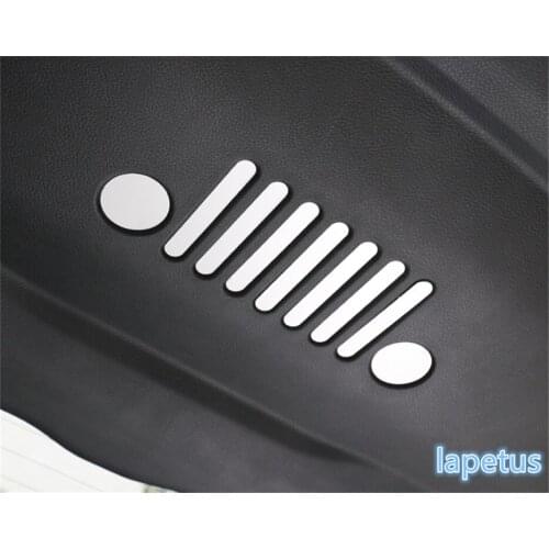 Lapetus Rear Door inside Emblem Decoration Stickers Cover Trim 9 Pcs / 4 Colors Fit For Jeep Compass 2017 2018 2019 2020 Metal