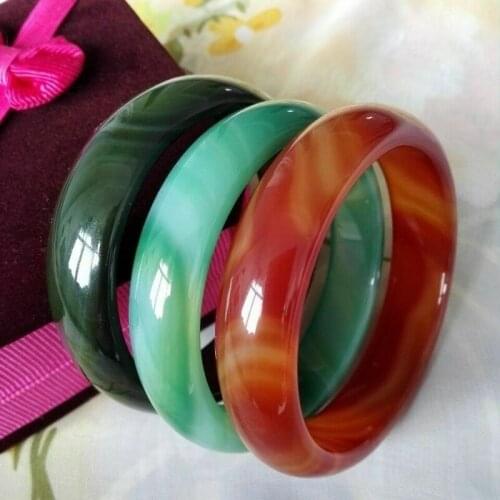 Big Size Women Green Red Agate Bracelet Bangle Fashion Charm Real Jade Jewelry