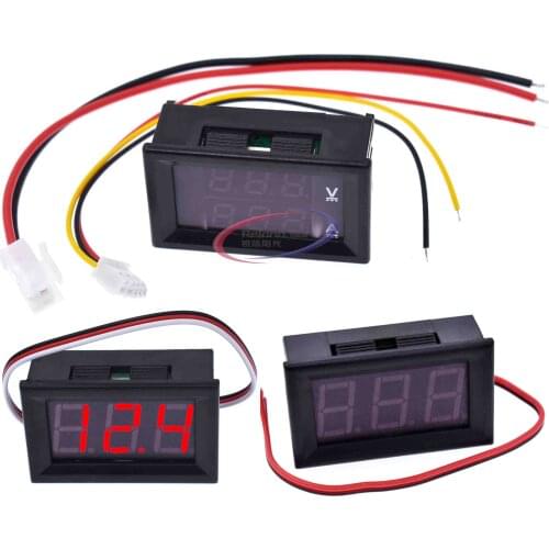 0.56 inch Mini Digital Voltmeter Ammeter DC 100V 10A Panel Amp Volt Voltage Current Meter Tester Blue Red Dual LED Display