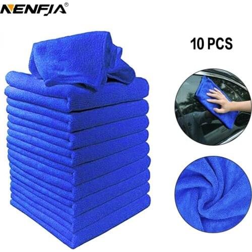 10 PCS Microfiber Car Cleaning Towel Automobile Motorcycle Washing Glass Household Cleaning Small Towel