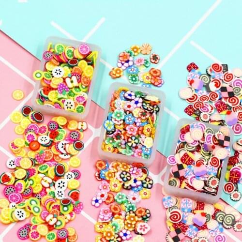1000pcs/Bag 3D Tiny Cute Nails Art Accessories Star/Cartoon/Flower/Fruit/Feather Slices Slicing Nail Decorations