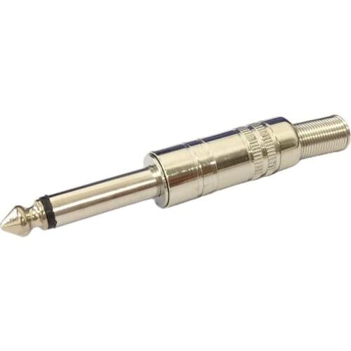 2pcs 6.35mm mono male connector soldering microphone plug straight type