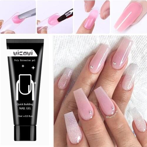 26 Color 15ml Nail Art Glue Nail Extension High Quality Durable No Paper Support Quickly Extend Nails Manicure Tools DL