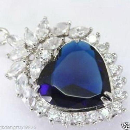 AA 30% off>>@> Hot sale new Style >>>>>Blue HEART of ocean titanic CZ crystal Pendant Necklace