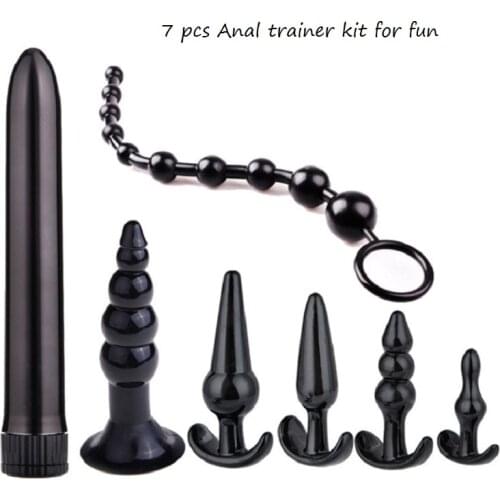Anal Trainer Kit Butt Plug For Gay Anal Beads Prostata Massage Vibrating Anus Dilator Erotic Adult Toys Anal Sex Toys