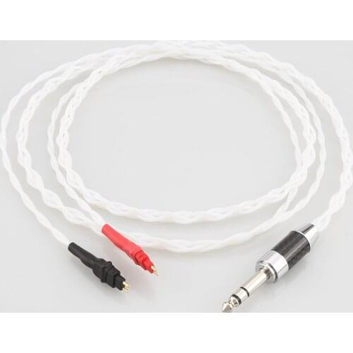 Audiocrast Pure Solid Silver Earphone Cable With Rhodium Plated 6.35mm Plug For HD580 HD600 HD650 HDxxx HD660S HD58x HD6xx