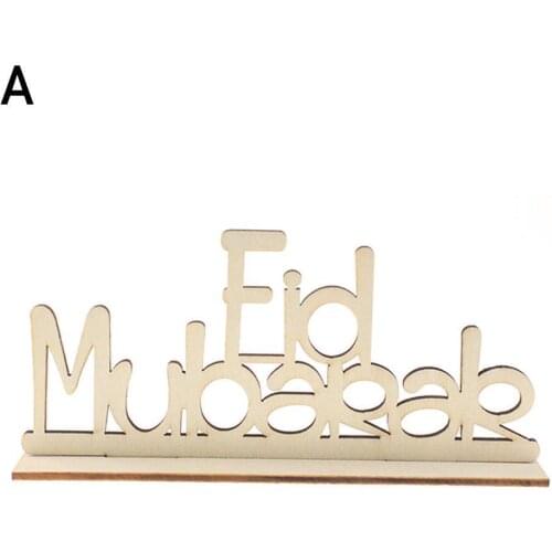DIY Wooden Eid Mubarak Pendant Ramadan Mubarak Happy Muslim Aid Kareem Decor Table Party For Home Ramadan Islamic F8B6