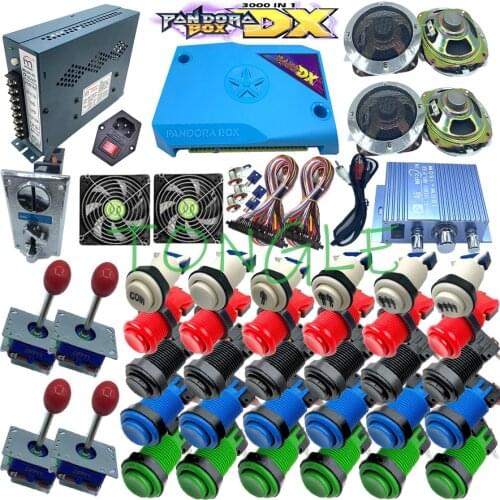 DIY Arcade Machine Cabinet Original Pandora Box DX 2992 Game Console Set 4 Player with HAPP Push Button American 8 Way Joysticks