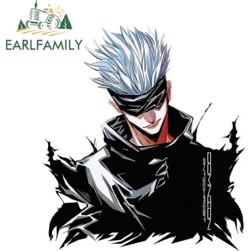 EARLFAMILY 13cm x 11.8cm for Jujutsu Kaisen Car Stickers Fine Graffiti Creative Motorcycle Scratch-proof Window Snowboard Decal