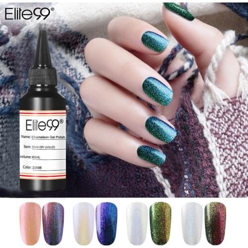 Elite99 60ml Chameleon Gel Nail Polish Black Base Needed Soak Off UV Gel Varnish Holographic Nail Art Gel Polish Salon Manicure