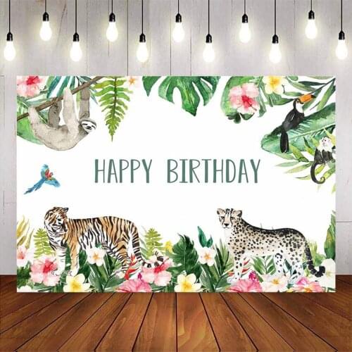 Tiger backdrop happy birthday party background newborn children birthday party decoration supplies custom