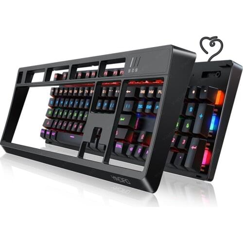 Gaming Keyboard 104 Keys Wired Keyboard USB Receiver Mechanical Keyboard Free Removable Panpel Support Seven Colors Backlight
