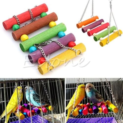Colorful Bird Parrot Parakeet Budgie Cockatiel Cage Hammock Hanging bridge swing Pet Toys apr11_35