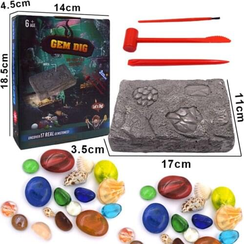Colorful Gemstone Archaeological Treasure Excavation Toy Childrens Educational Toys NSV775