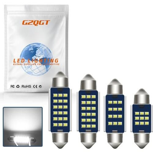 10pcs Canbus Festoon 2016 18 LED Light Car License Plate Lamp Reading Light Roof trunk Bulbs 31/36/39/41MM No Error White 12v