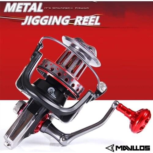 Mavllos Metal Body Jigging Fishing Reel Spinning 9000 10000 12000 Spinning Reels Casting Saltwater Fishing Jigging Reel