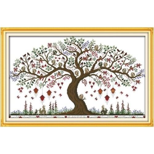 Love tree cross stitch kit 14ct 11ct count printed canvas stitching embroidery DIY handmade needlework
