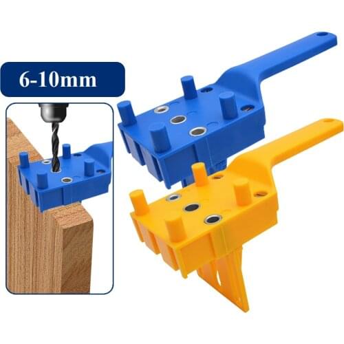 Quick Wood Dowel Jig Pocket Hole Jig Kit 6/10mm Handheld Woodworking Locator Wood Doweling Drill Puncher Carpenter Tool