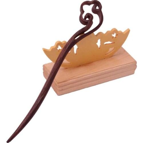 Newly Vintage Hairwear Red Sandalwood wood Hair Sticks Boutique Carve Animal Bird Phoenix Hairpins Styling Tools for Bride Gir