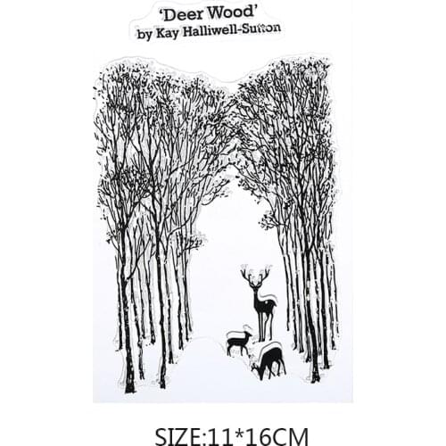 New Silicone Clear Rubber Stamps Christmas Deer Trees Scene Animals DIY Scrapbook Fun Decoration Supplies