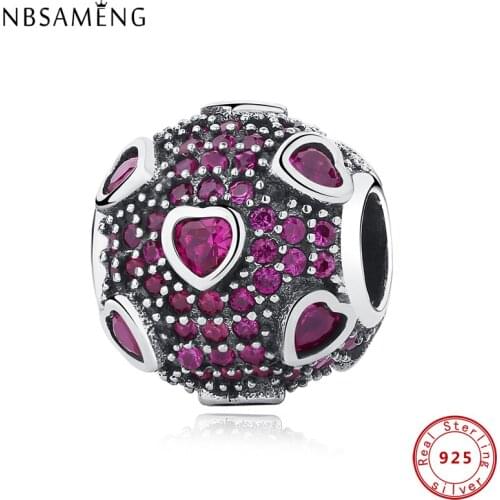 Authentic 925 Sterling Silver Bead Multi-Colored CZ Explosion Of Love Charm Fit Original Bracelet Women DIY Jewelry Gift