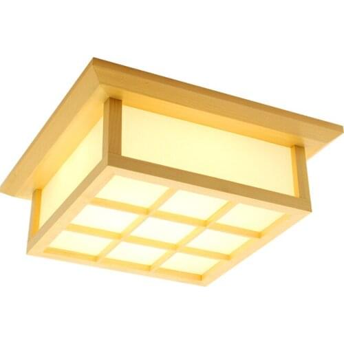 Japanese style Delicate Crafts led Wooden Frame Ceiling Light led ceiling lights luminarias para sala dimming led ceiling lamp