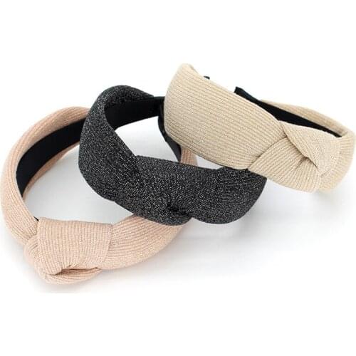 Simple Bow Headband Hot Sale Knot Hairband Soft Cotton Comfortable Sweet Simple Girls Cloth Cross Solid Headband Gifts