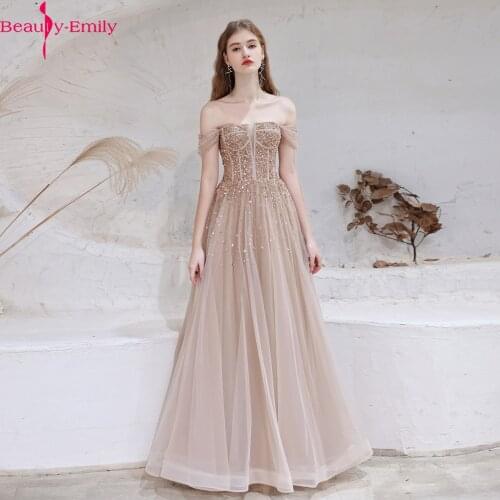 Romantic Boat Neck Sleeveless Pink Women Evening Dresses Long 2021 Charming Sequined Beading Lace Up Back Formal Party Dress