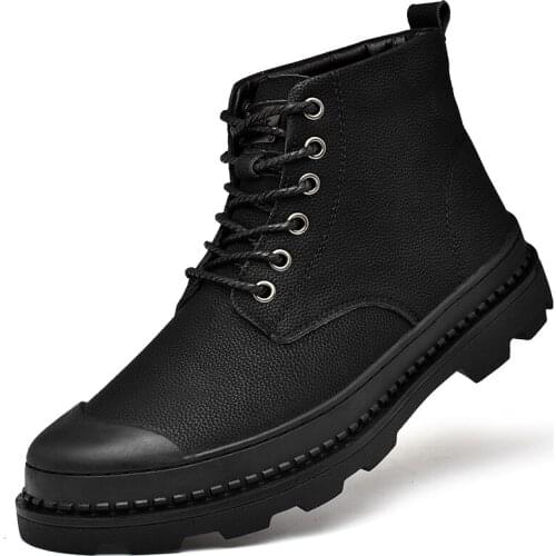 Warm Winter Men Boots Genuine Leather Rubber Ankle Boots Men Outdoor Winter Work Shoes Military Fur Snow Boots for Men Botas224