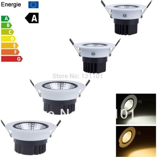 20pcs Dimmable Recessed led downlight cob 5w 10w dimming LED Spot light led ceiling lamp AC 110V 220V COB downlight Panel light