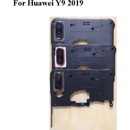 Back Housing Middle Frame Bezel 6.5 For Huawei Y9 2019 Housing Battery Cover with Back Rear Camera Glass lens Cover Y 9 2019