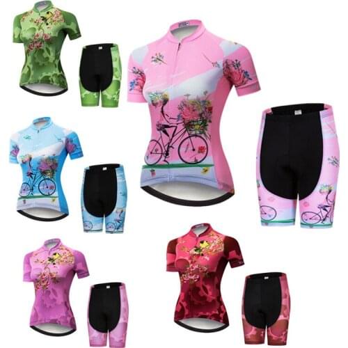 Weimostar women pro Cycling Jersey Multicolor Bicycle Bike Short Sleeve Sportswear Cycling Clothing maillot Cycling Jerseys set