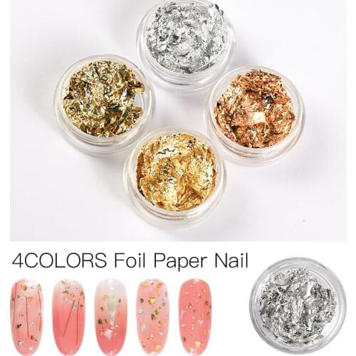Gold Silver Colorful Nail Art Foil Paper Irregular Aluminum Nail Sticker Nail Art Accessories Glitter Gel Polish Nail Decoration