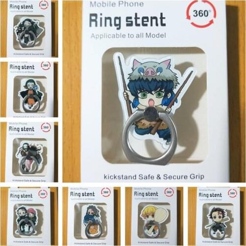 10 pcs/lot Anime Demon Slayer Kimetsu no Yaiba Kamado Tanjirou Cosplay Props Phone Holder Ring Adjustable Stand toy gift