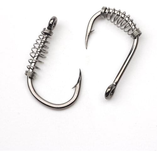 100pcs Fishhooks Barbed Fishing Hook Stainless Steel Spring Accessories Fishing Tackle Fishing Hooks Centering Spring Pin