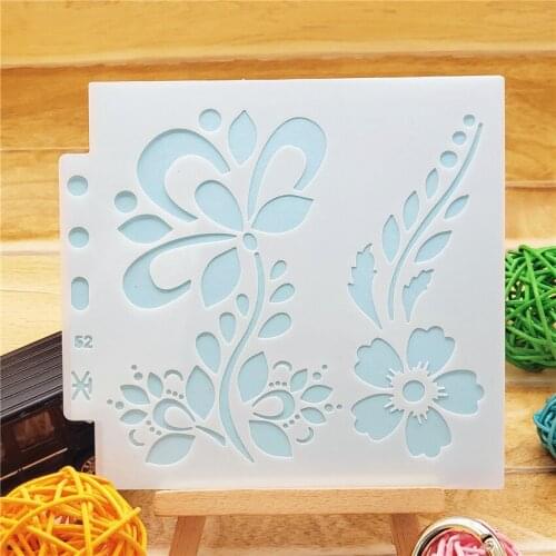 13x14cm Flower Bud Scrapbook Stencils Spray Plastic Mold Shield DIY Cake Hollow Embellishment Printing Lace Ruler Valentine